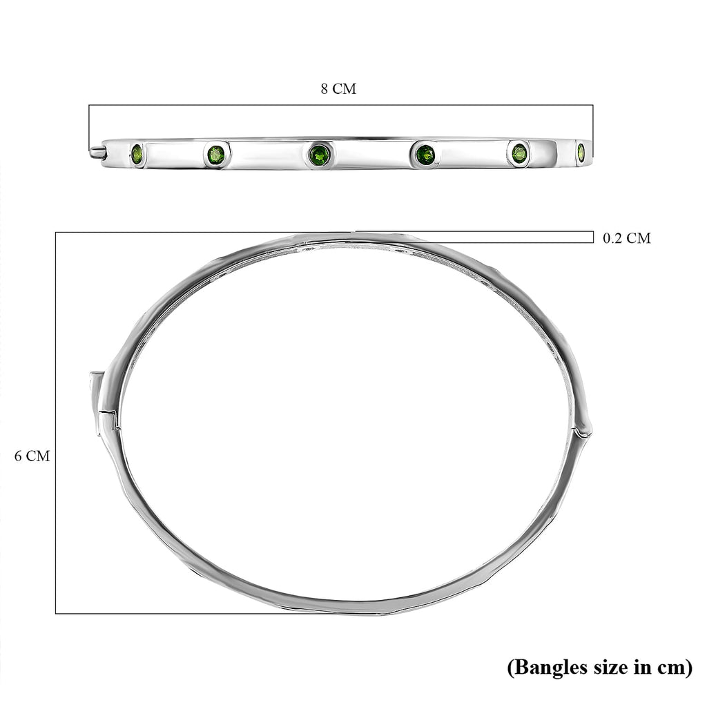 Natural Chrome Diopside Bangle in Platinum Overlay Sterling Silver  11.72 Gms