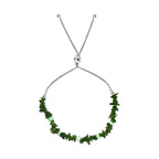Natural Chrome Diopside,Green Opal  Bracelet (Size - 6.5 - 9.) in Rhodium Sterling Silver 15.0 Ct