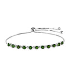 Natural Chrome Diopside Adjustable Linking Bracelet (Size - 9.5) in Sterling Silver 2.08 Ct.