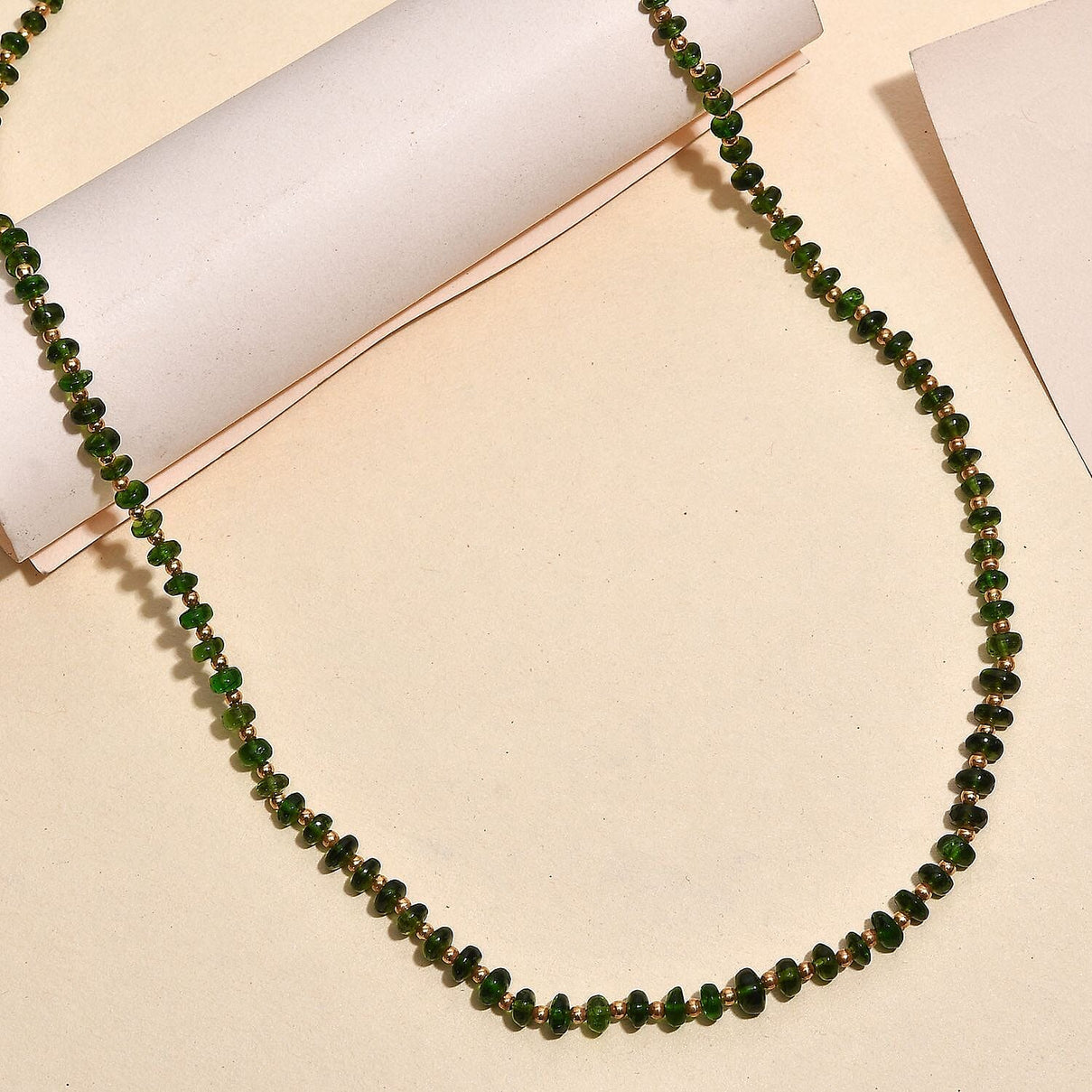Natural Chrome Diopside Necklace (Size - 18) in Sterling Silver 60.00 ct 7895675 2