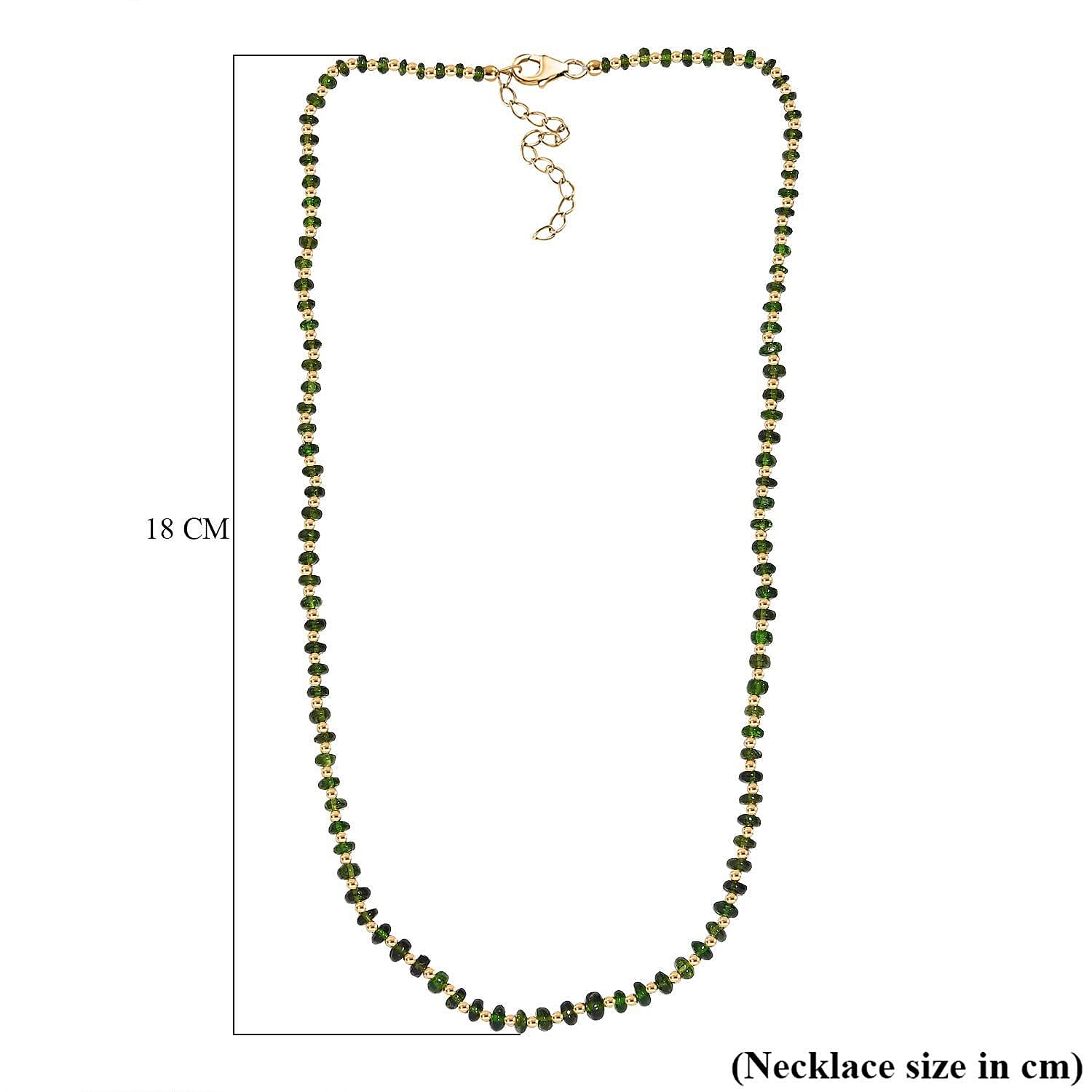 Natural Chrome Diopside Necklace (Size - 18) in Sterling Silver 60.00 ct 7895675 6