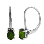 Natural Chrome Diopside Solitaire Earrings in Platinum Overlay Sterling Silver 1.03 Ct.