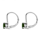 Natural Chrome Diopside Solitaire Earrings in Platinum Overlay Sterling Silver 1.03 Ct.