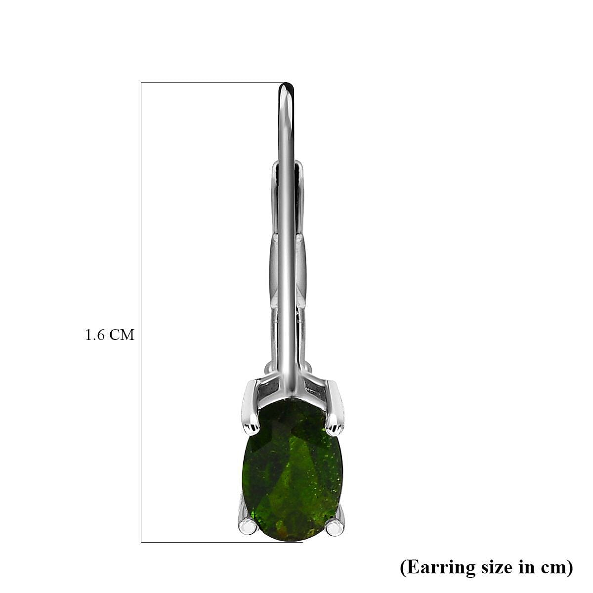 Natural Chrome Diopside Solitaire Earrings in Platinum Overlay Sterling Silver 1.03 Ct. 7457855 5