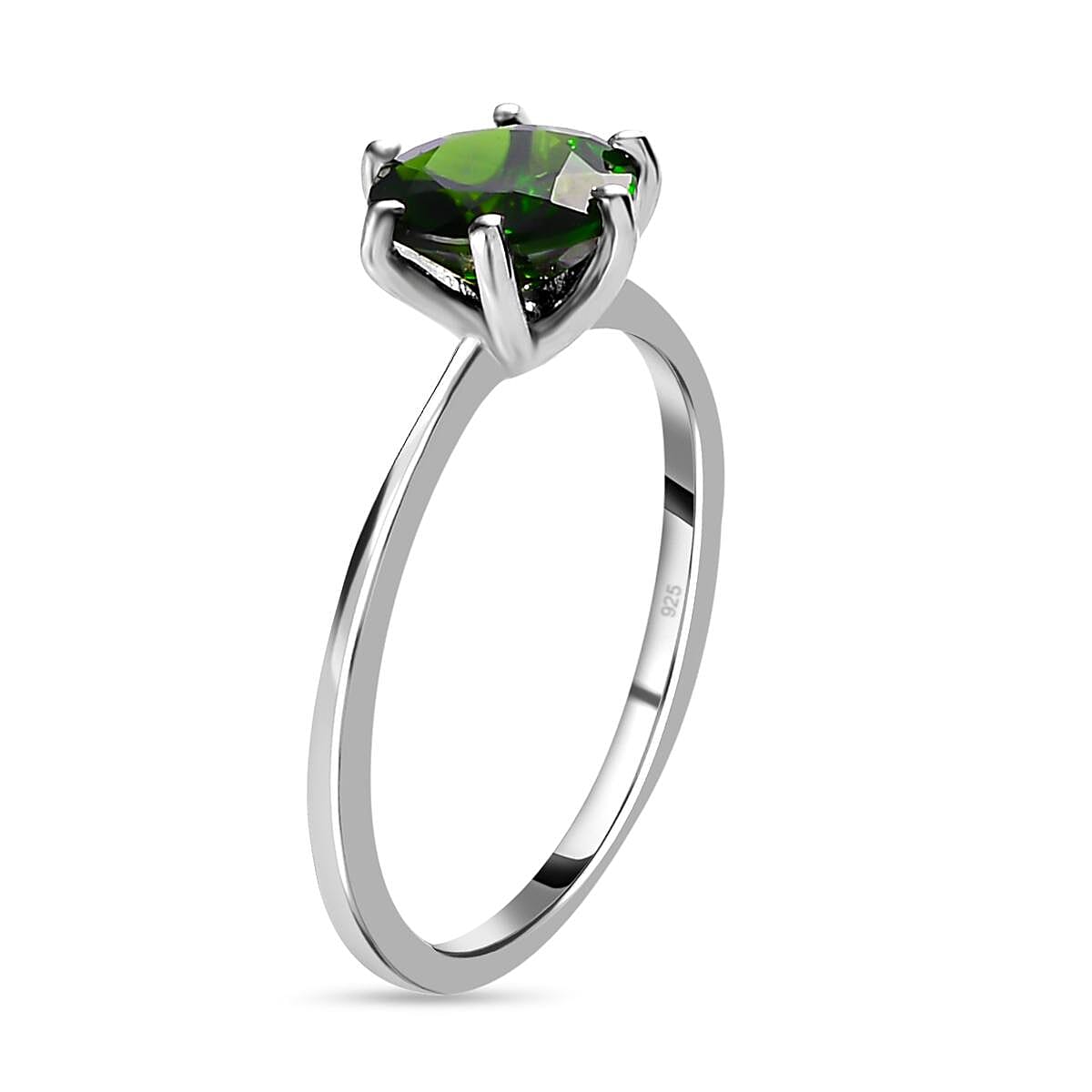 Natural Chrome Diopside Solitaire Ring in Platinum Overlay Sterling Silver 1.42 Ct. 7172736 4