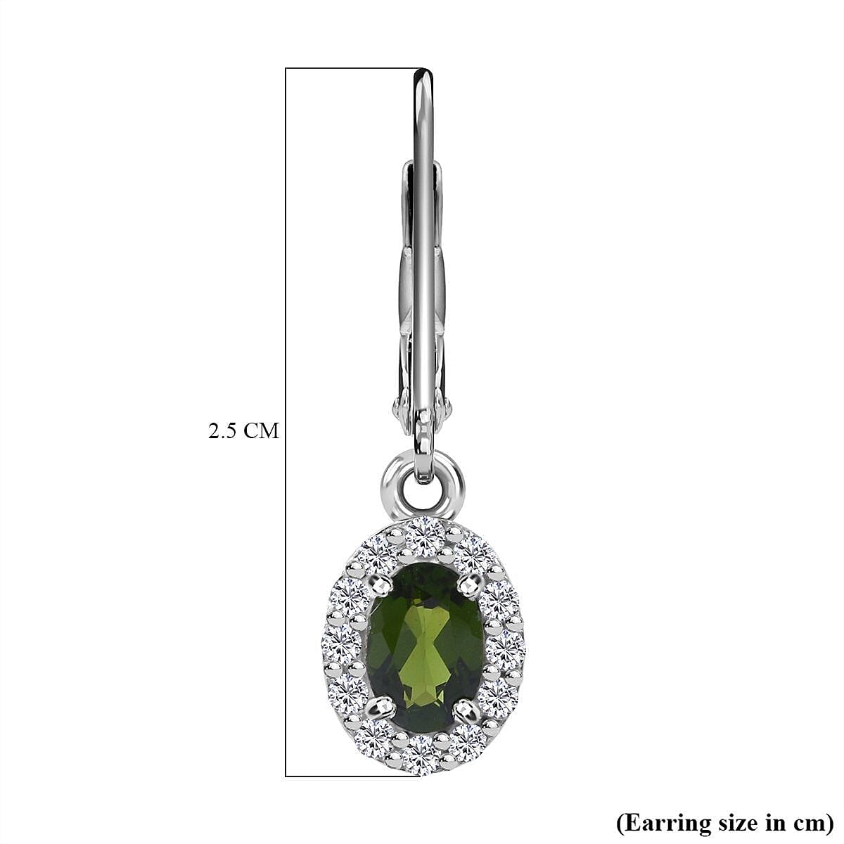 Chrome Diopside &amp; Natural Zircon Earrings With Lever Back in Rhodium Overlay Sterling Silver 1.65 Ct. 8898929 4