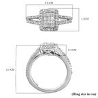 Natural Diamond Ring in Platinum Overlay Sterling Silver 0.50 Ct.