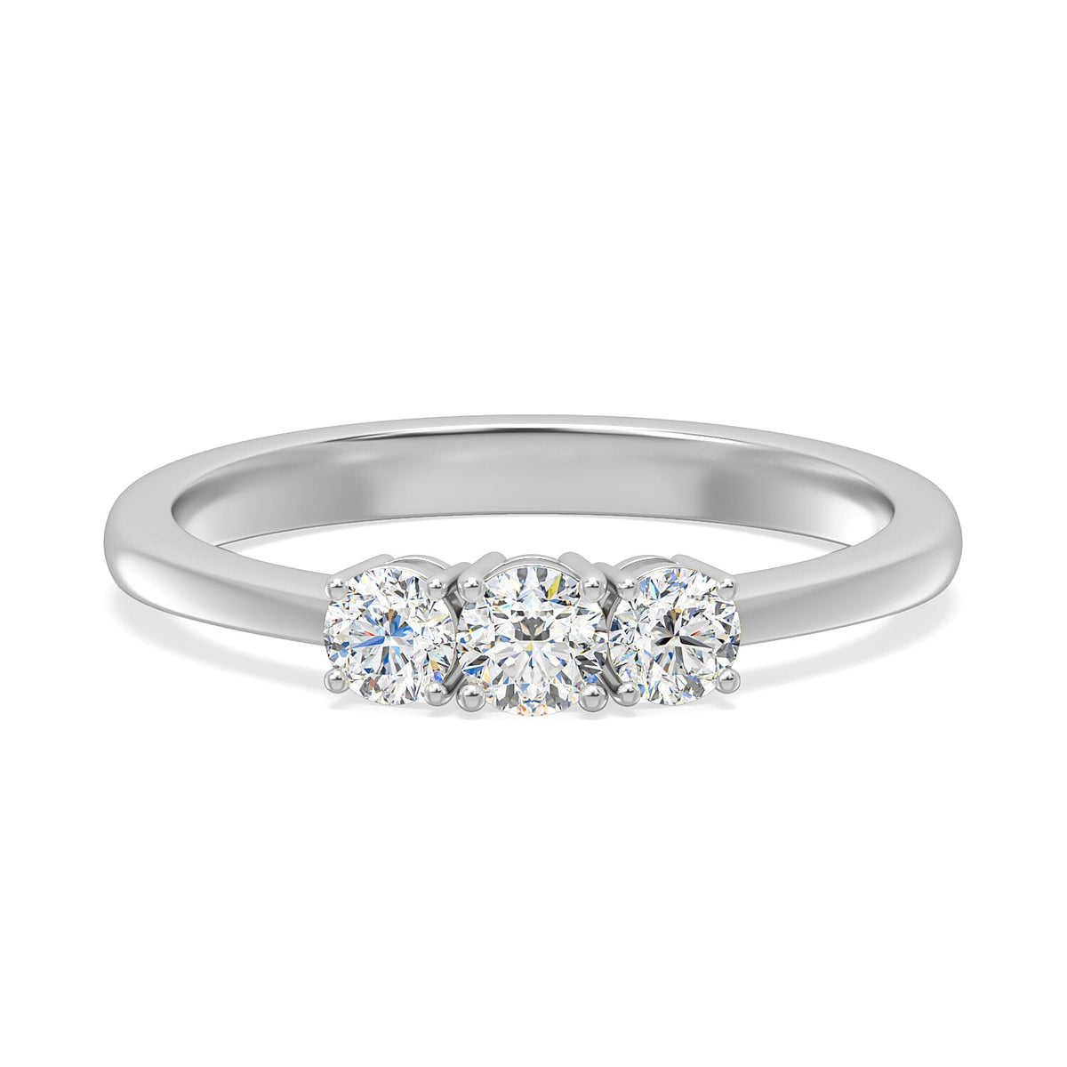 Natural Diamond Trilogy Ring in 950 Platinum, SGL Certified 7806407 0