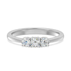 One Time Deal- 950 Platinum SGL Certified Natural Diamond (VS-G-H) Trilogy Ring 0.50 Ct