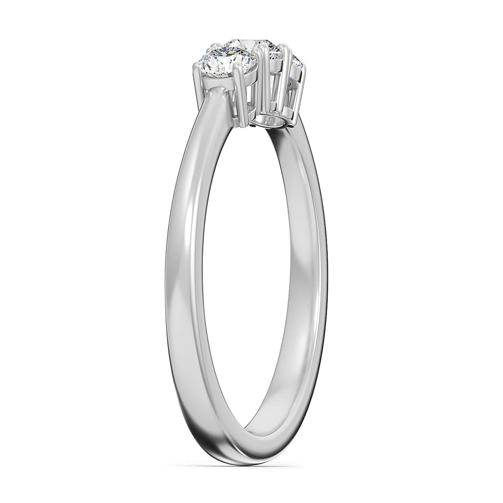 One Time Deal- 950 Platinum SGL Certified Natural Diamond (VS-G-H) Trilogy Ring 0.50 Ct