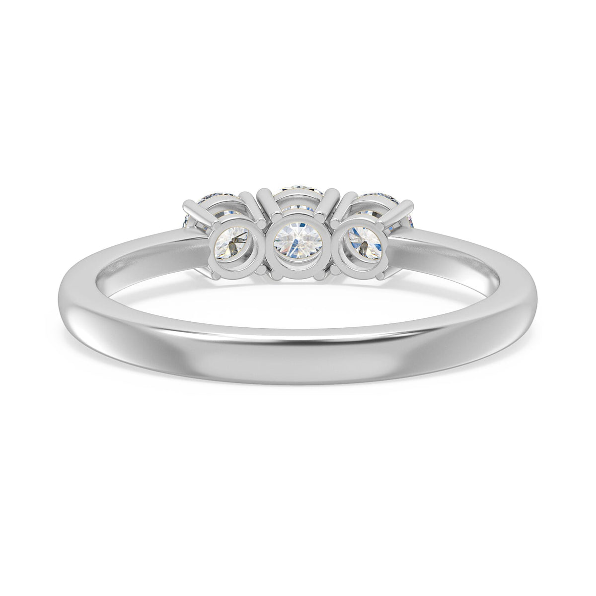 Natural Diamond Trilogy Ring in 950 Platinum, SGL Certified 7806407 4