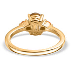 Natural Golden Tanzanite, Yellow Sapphire Ring in 18K Vermeil Yellow Gold Plated Sterling Silver 1.21 Ct.