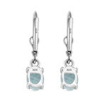 Natural Teal Green Larimar Earring With Lever Back in Platinum Overlay Sterling Silver 2.55 Ct.