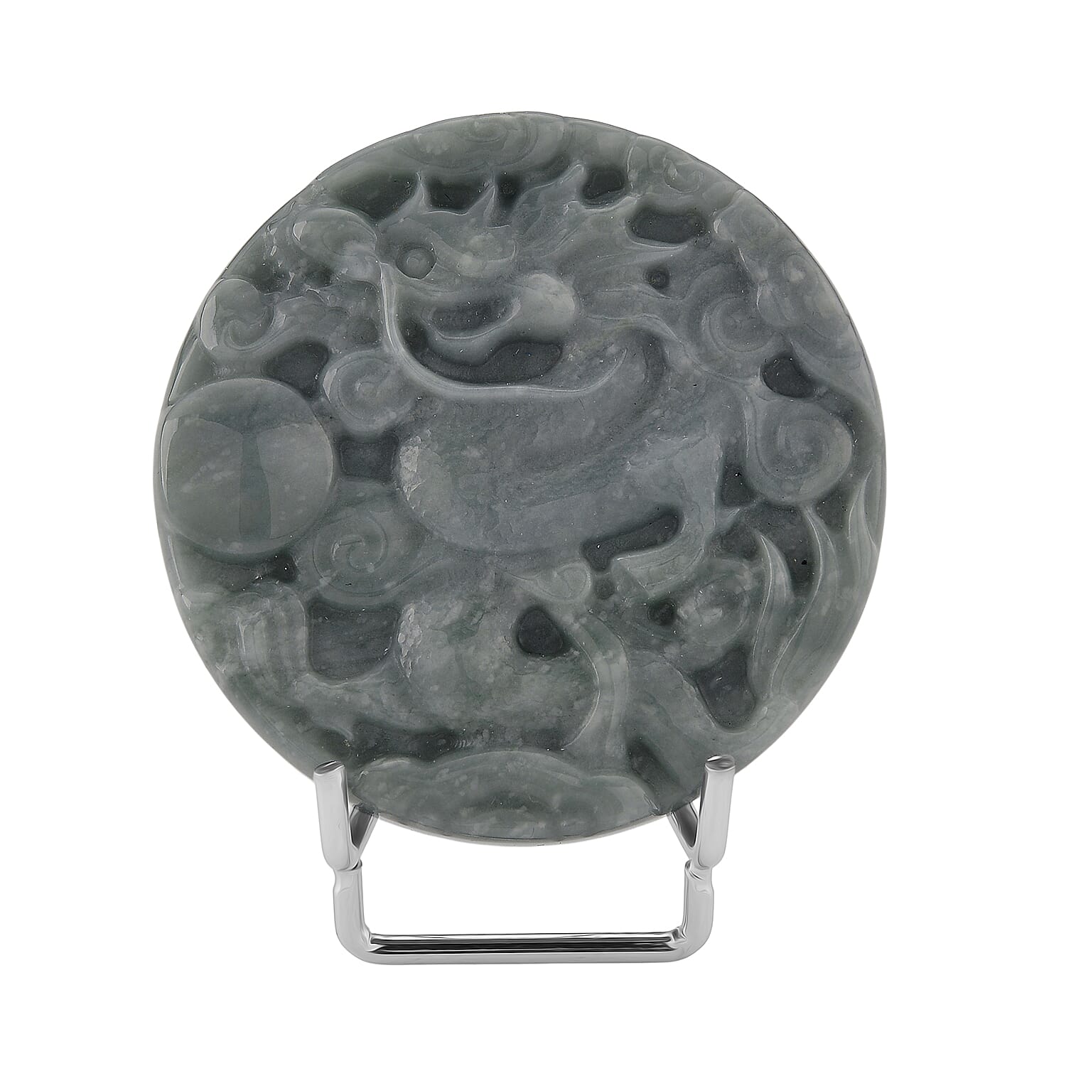 Natural Type A Jadeite Dragon Carving With Stand Presented in a Gift Box 450.00 Ct. 8285774 0