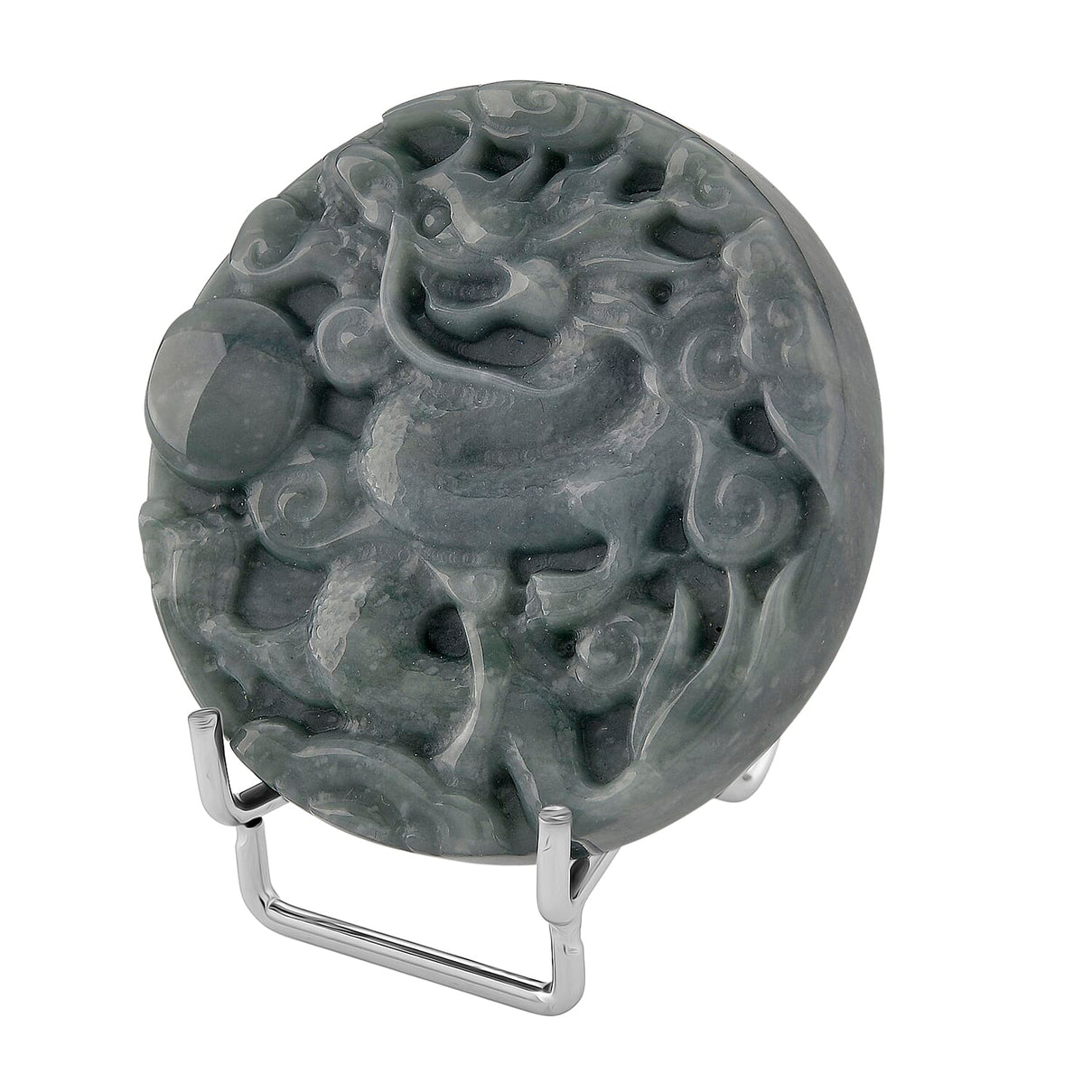 Natural Type A Jadeite Dragon Carving With Stand Presented in a Gift Box 450.00 Ct. 8285774 3