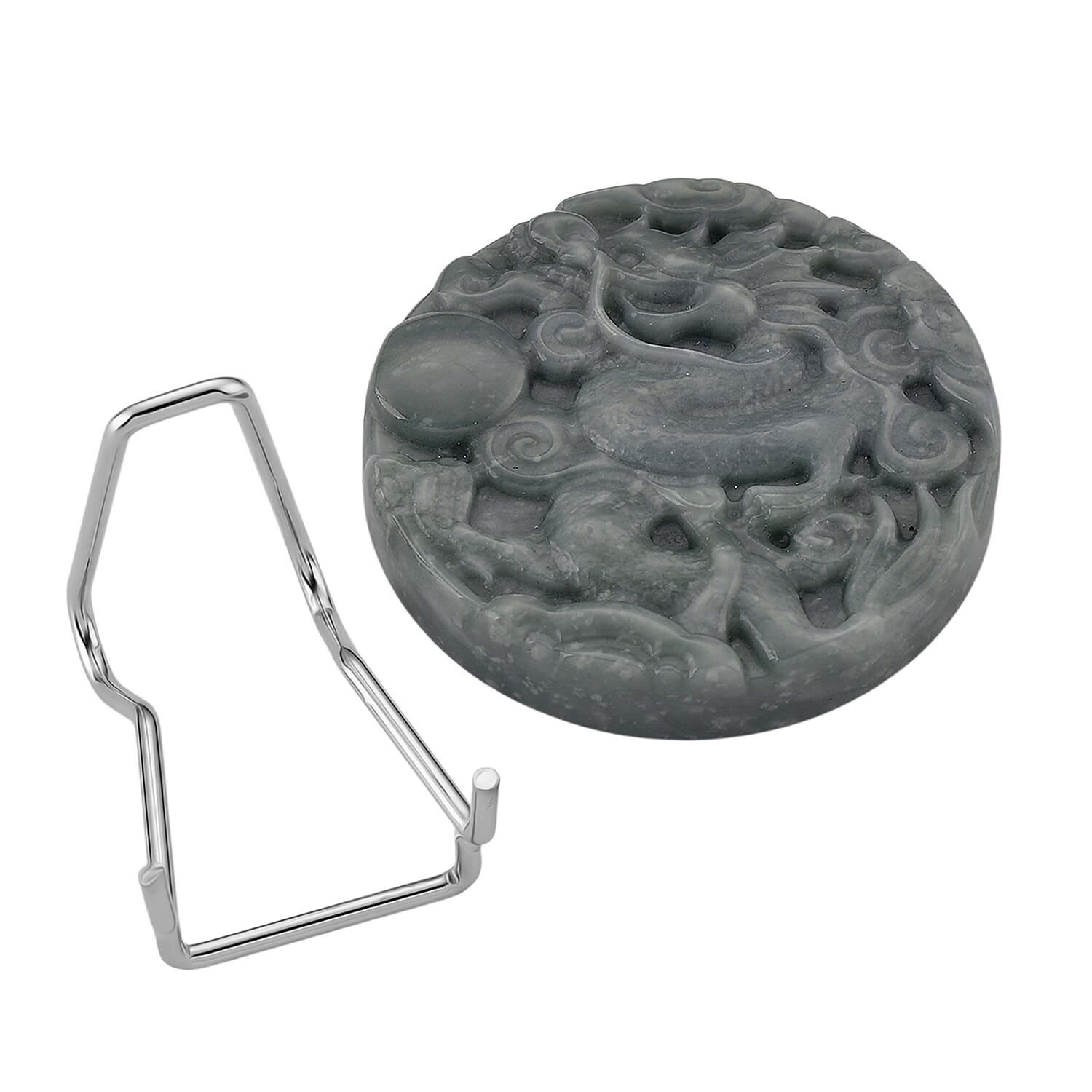 Natural Type A Jadeite Dragon Carving With Stand Presented in a Gift Box 450.00 Ct. 8285774 5