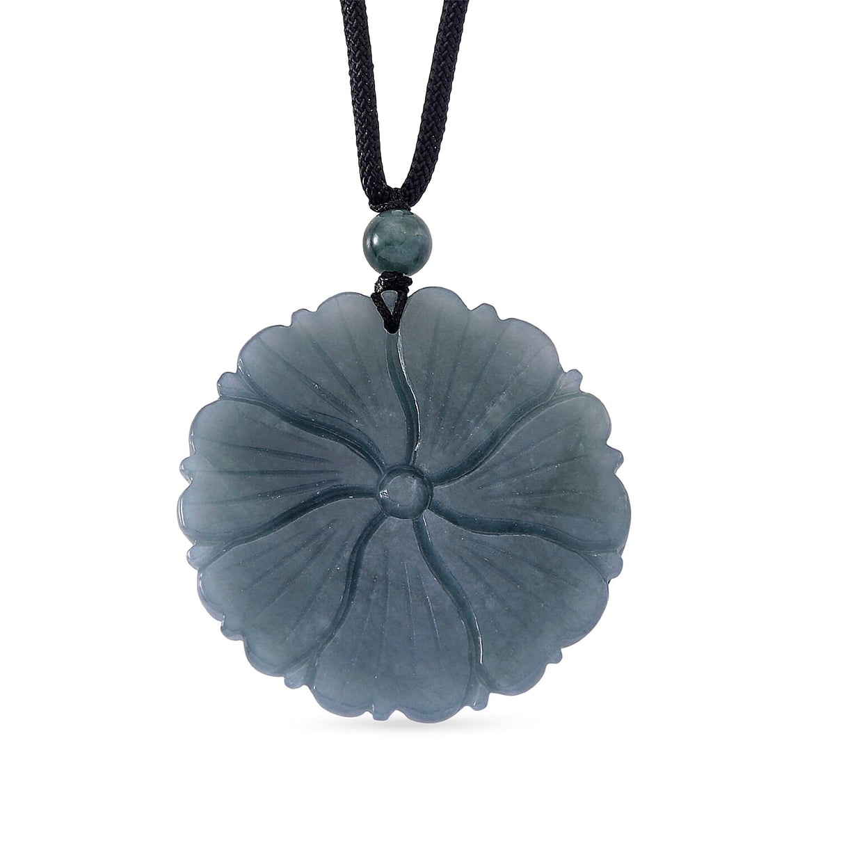 Natural Olmec Jade Flower Necklace (Size - 28) with Adjustable Cotton Thread 150.00 Ct. 8311244 6