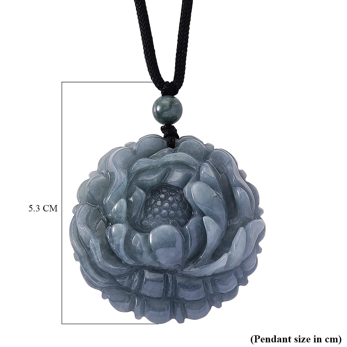 Natural Olmec Jade Flower Necklace (Size - 28) with Adjustable Cotton Thread 150.00 Ct. 8311244 7