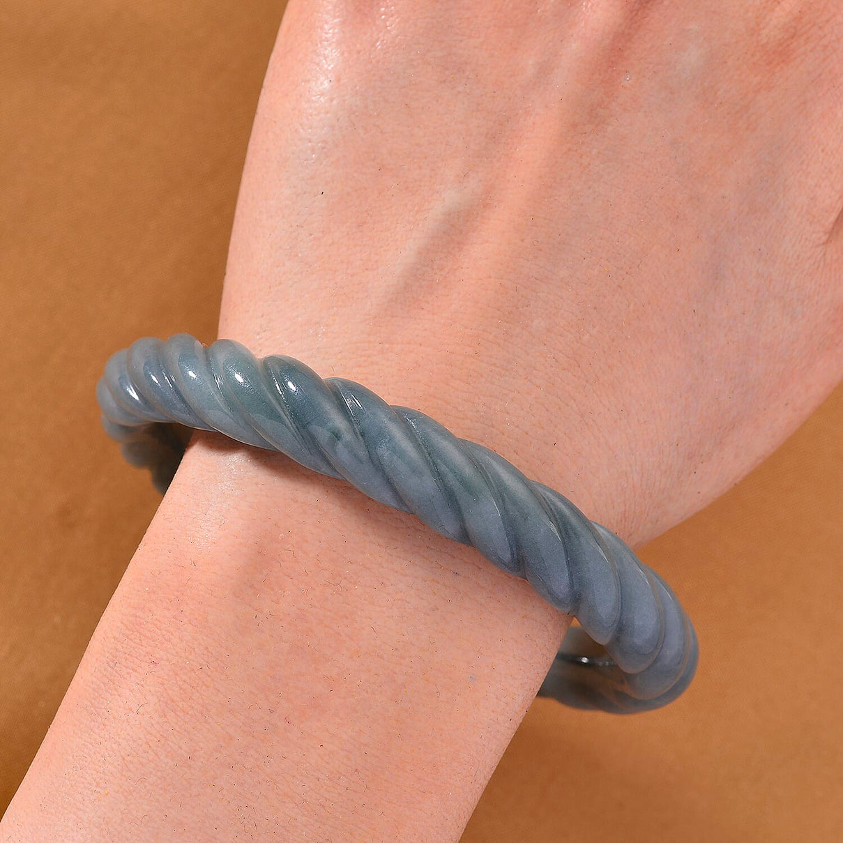 Natural Olmec Jadeite Carving Bangle (Size - 7.5) 300.00 Ct. 8311269 9