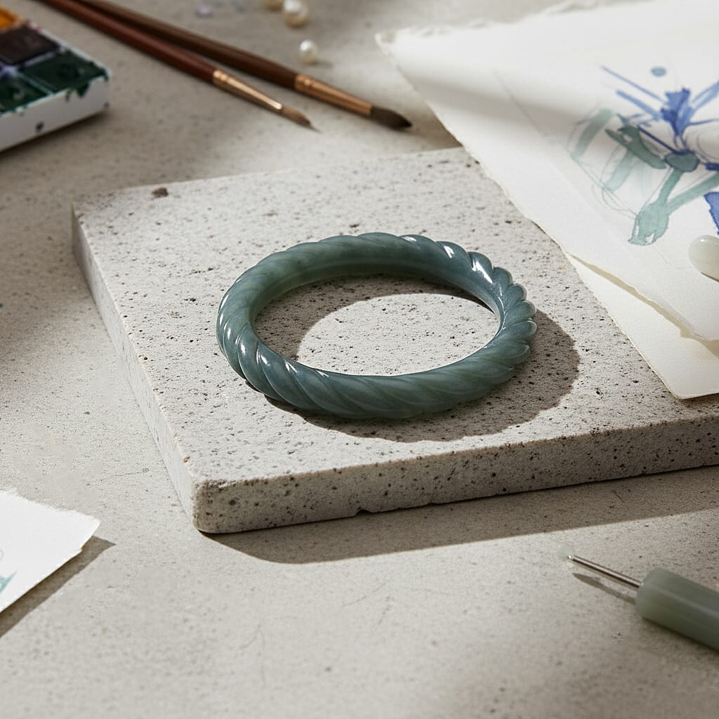 Guatemala Natural Jadeite Bangle (Size - 8) 305.00 Ct.