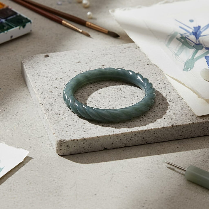 Natural Jadeite Bangle (Size - 8) 305.00 Ct. 8311284 2