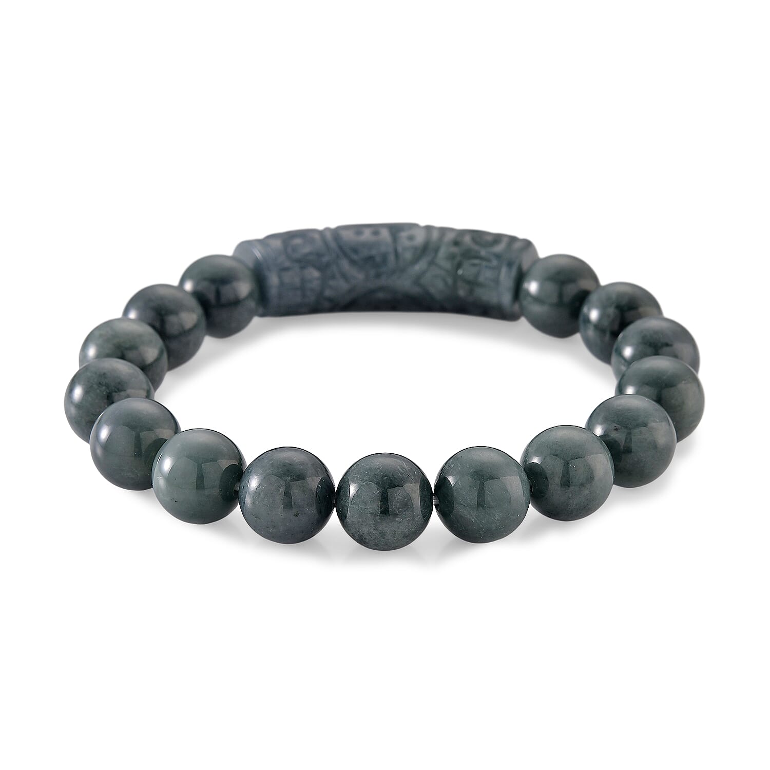 Natural Jade Stretchable Bracelet (Size - 7.5) 190.00 Ct. 8378315 4