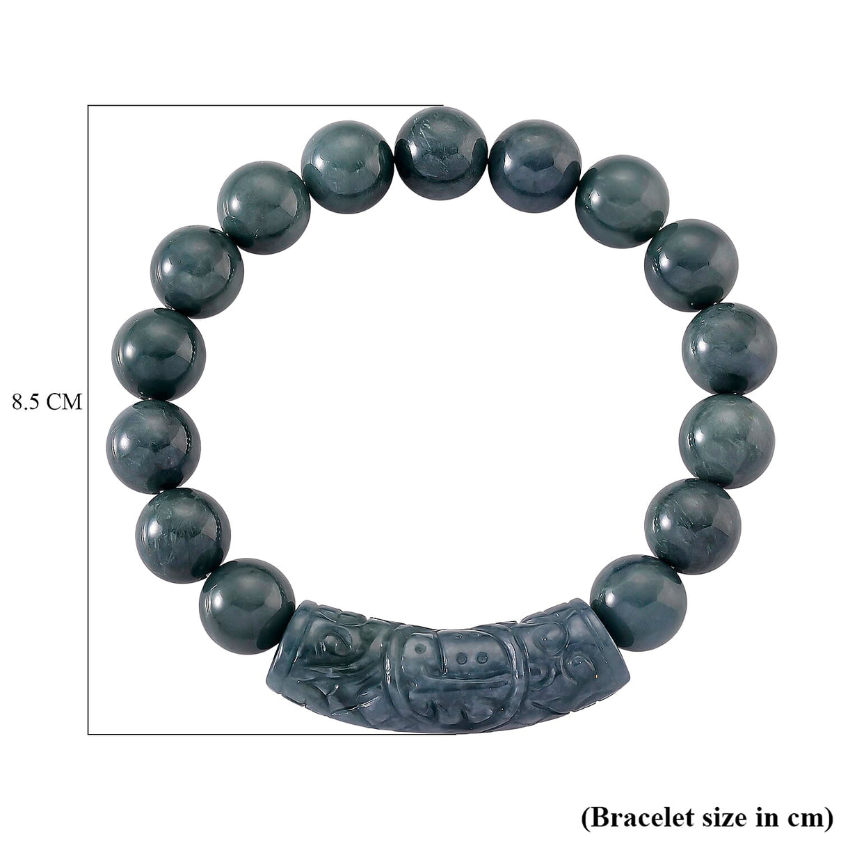 Natural Jade Stretchable Bracelet (Size - 7.5) 190.00 Ct. 8378315 5