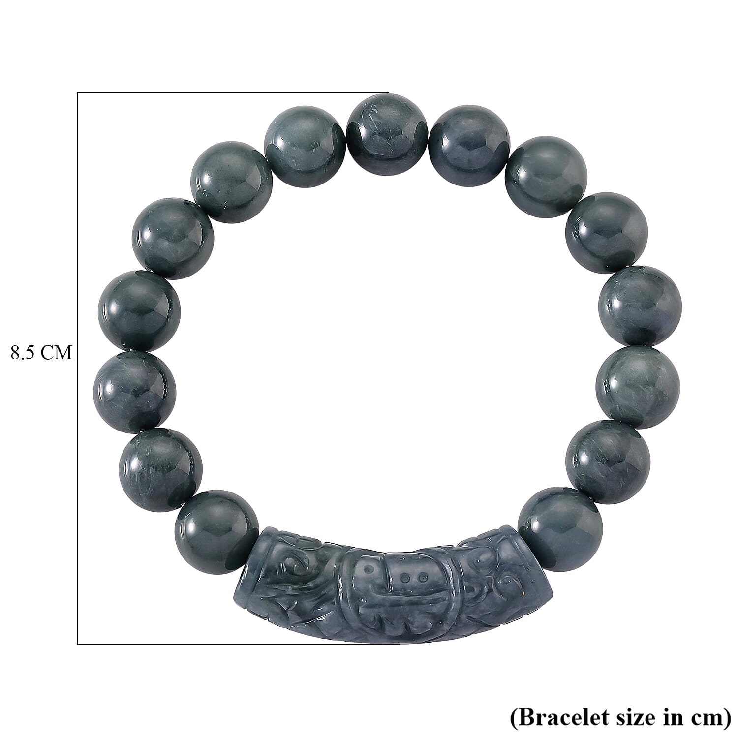 Natural Jade Stretchable Bracelet (Size - 7.5) 190.00 Ct. 8378315 5