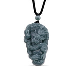 Natural Jade Dragon Necklace with Cotton Thread (Size - 28 Adjustable) 135.00 Ct.