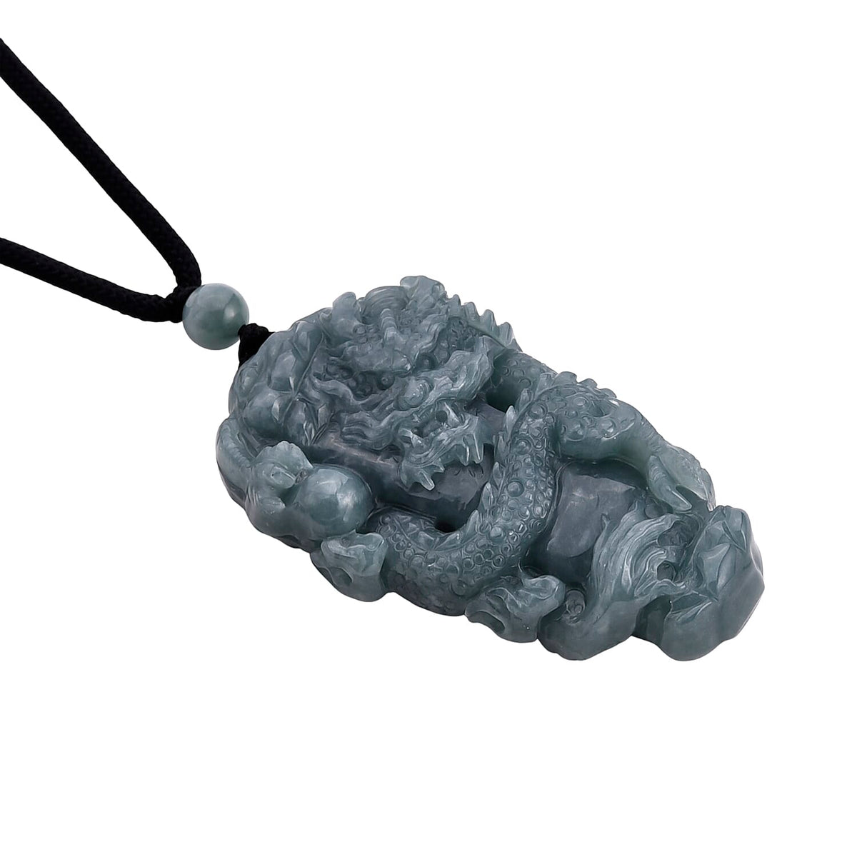 Natural Jade Dragon Necklace with Cotton Thread (Size - 28 Adjustable) 135.00 Ct. V32516204 4