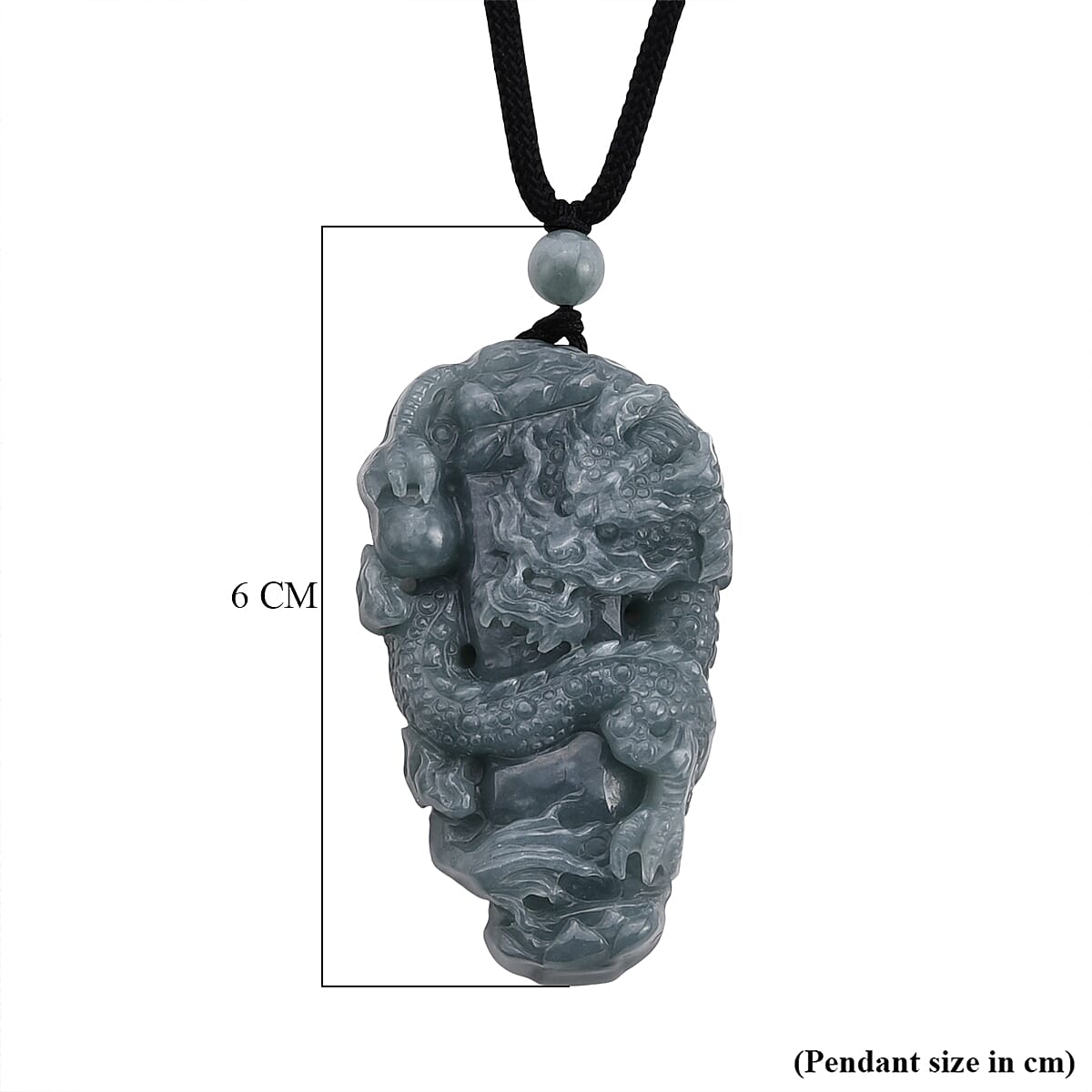 Natural Jade Dragon Necklace with Cotton Thread (Size - 28 Adjustable) 135.00 Ct. V32516204 7