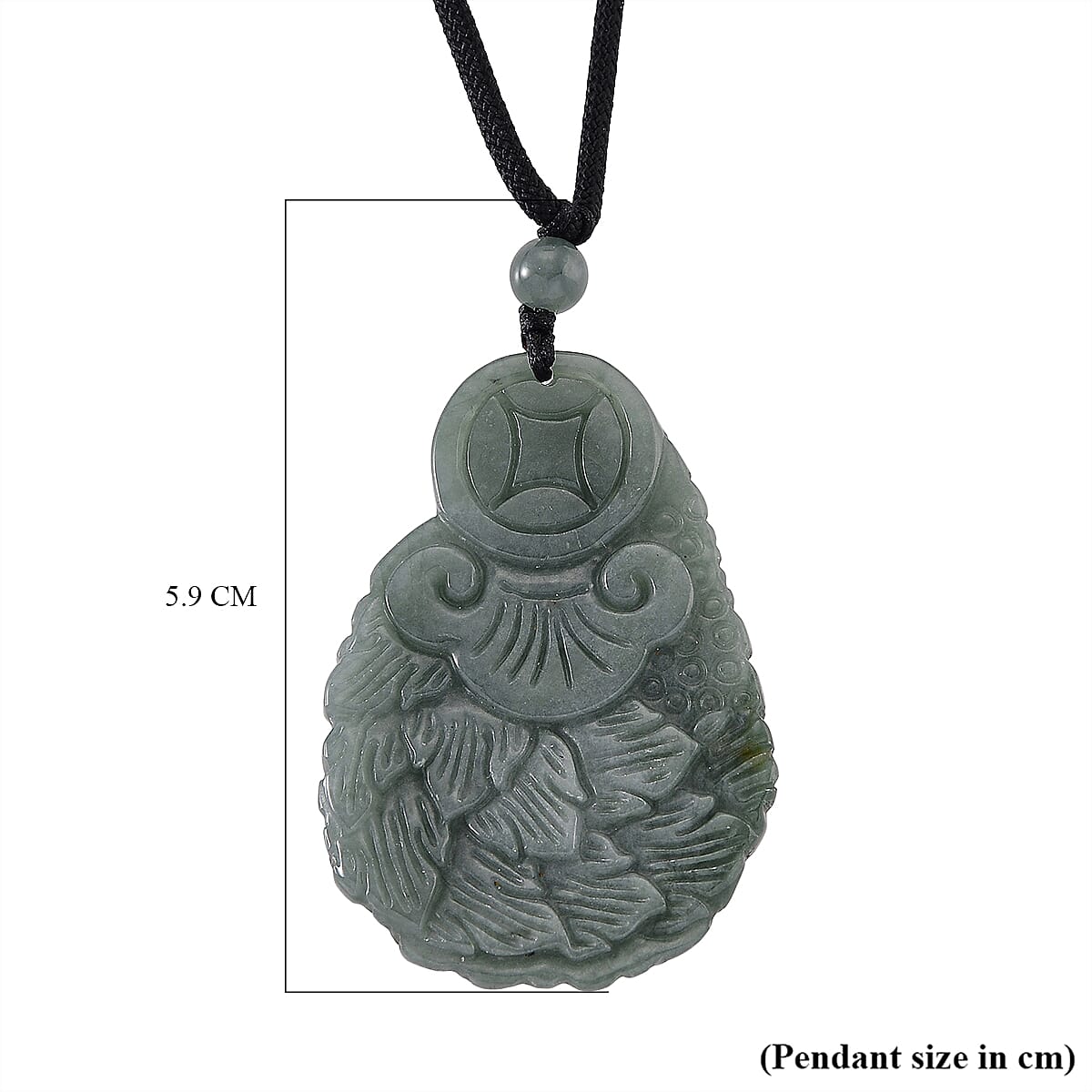 Natural Jade Peacock Necklace (Size - 30 Adjustable) with Cotton Thread 155.00 Ct. 8378342 7