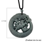 Natural Jadeite Jade Dragon Necklace with Adjustable Cotton Thread (Size -28)