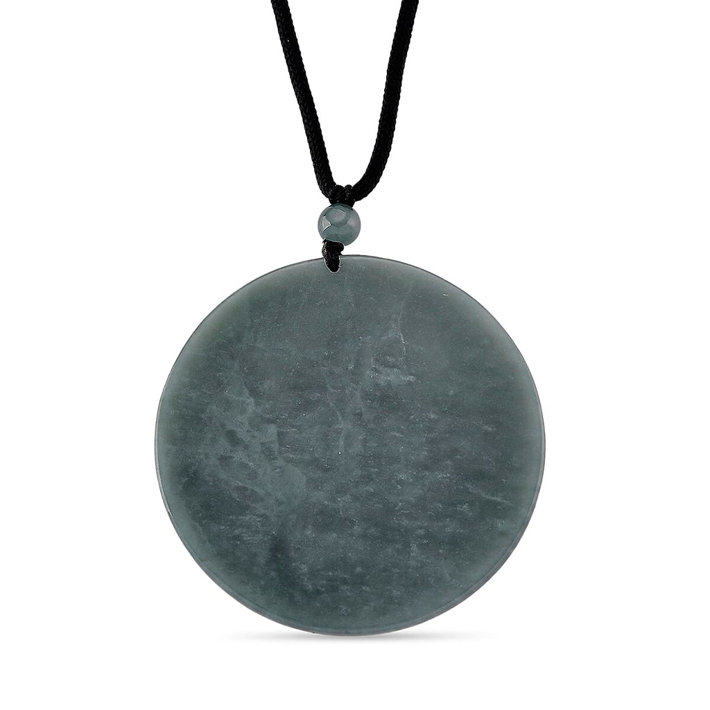 Natural Jadeite Jade Buddha Necklace (Size -28 ) with Adjustable Cotton Thread