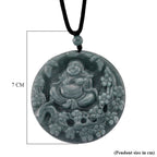 Natural Jadeite Jade Buddha Necklace (Size -28 ) with Adjustable Cotton Thread