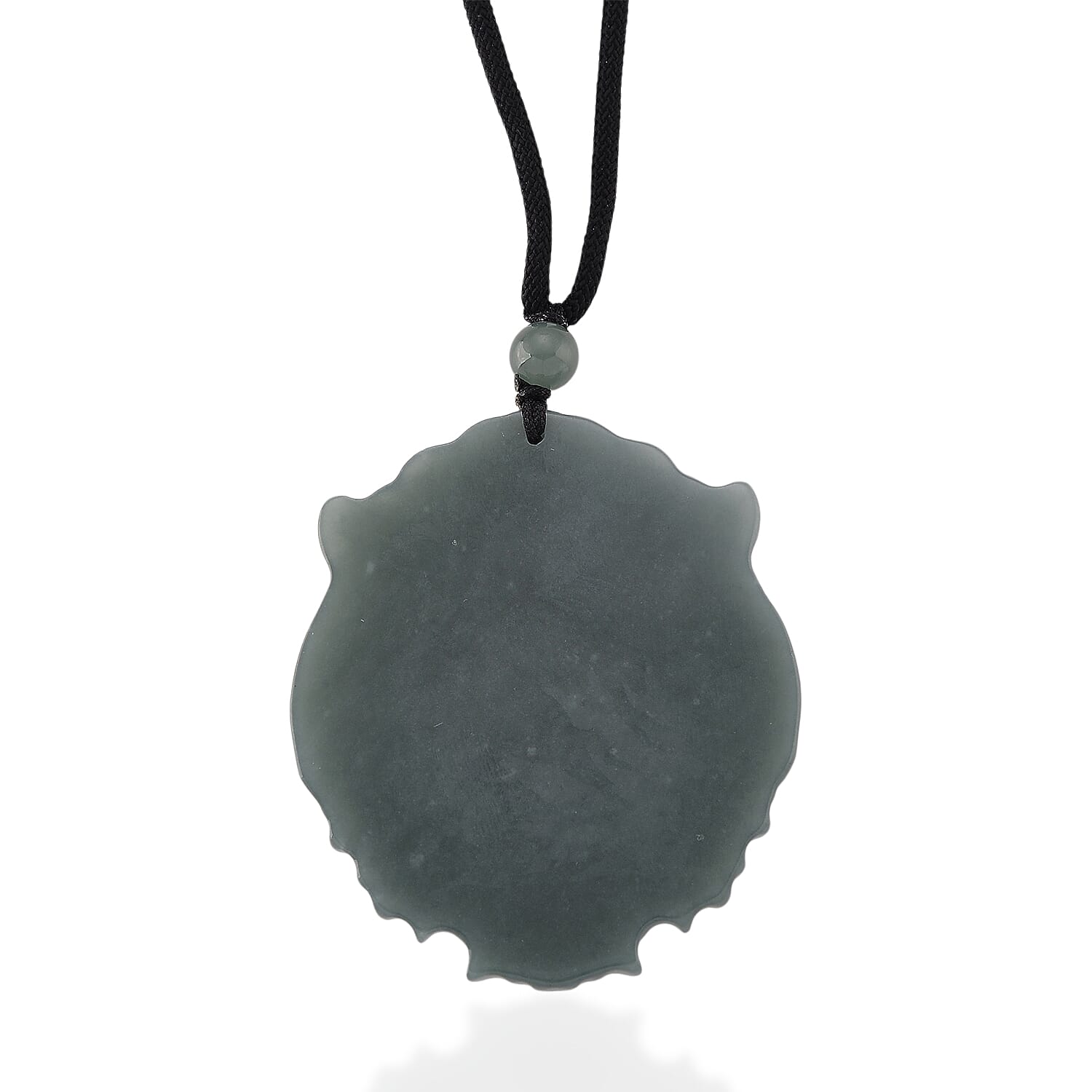 Natural Jade Lion Head Carved Necklace with Cotton Thread (Size - 28 Adjustable) 95.00 Ct. V32520087 5