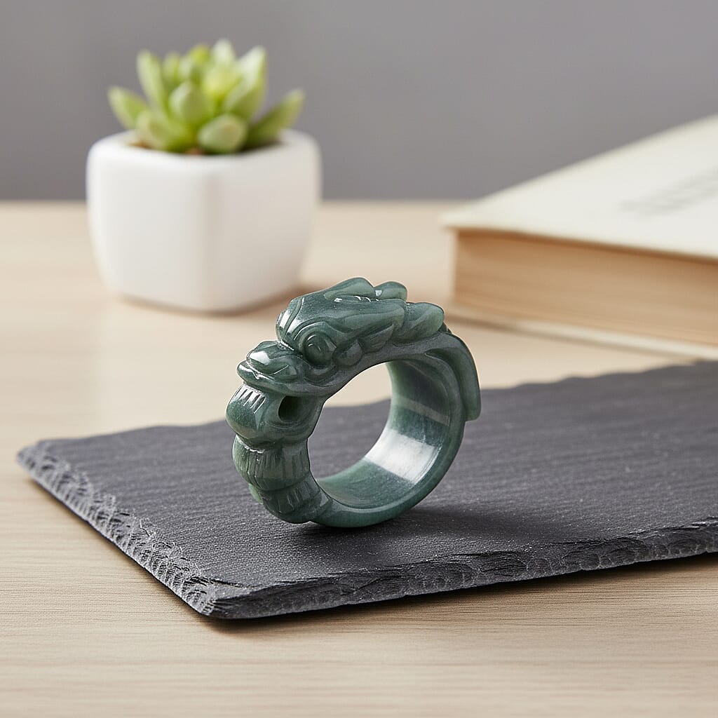 Natural Type A Jadeite Dragon Ring 45.00 Ct. 8311611 2