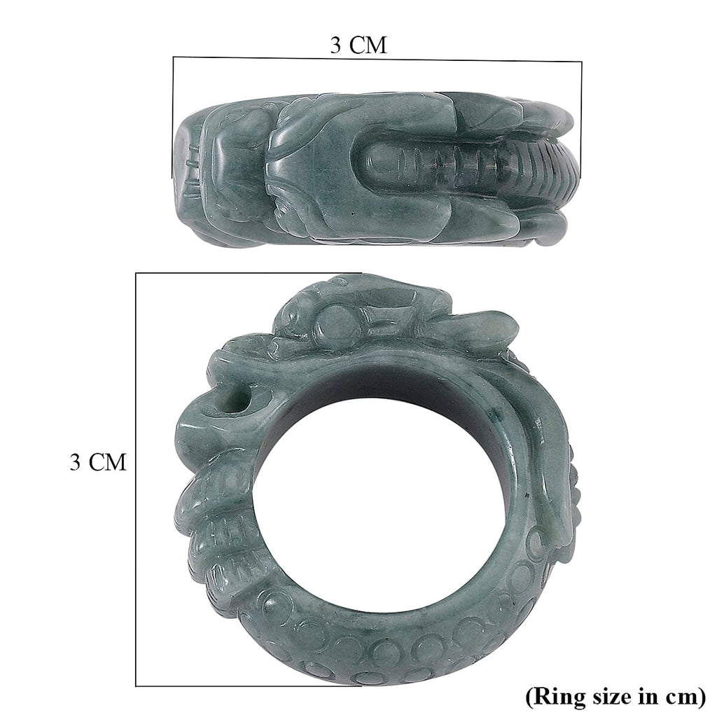 Natural Type A Jadeite Dragon Ring 45.00 Ct.