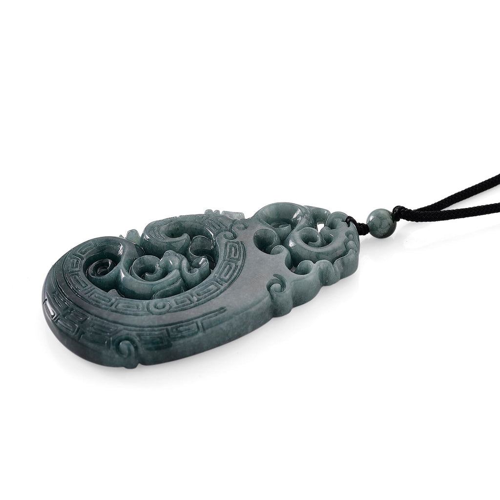 Natural Type A Jadeite Jade Necklace with Cotton Thread (Size 28 Adjustable) 125.00 Ct.