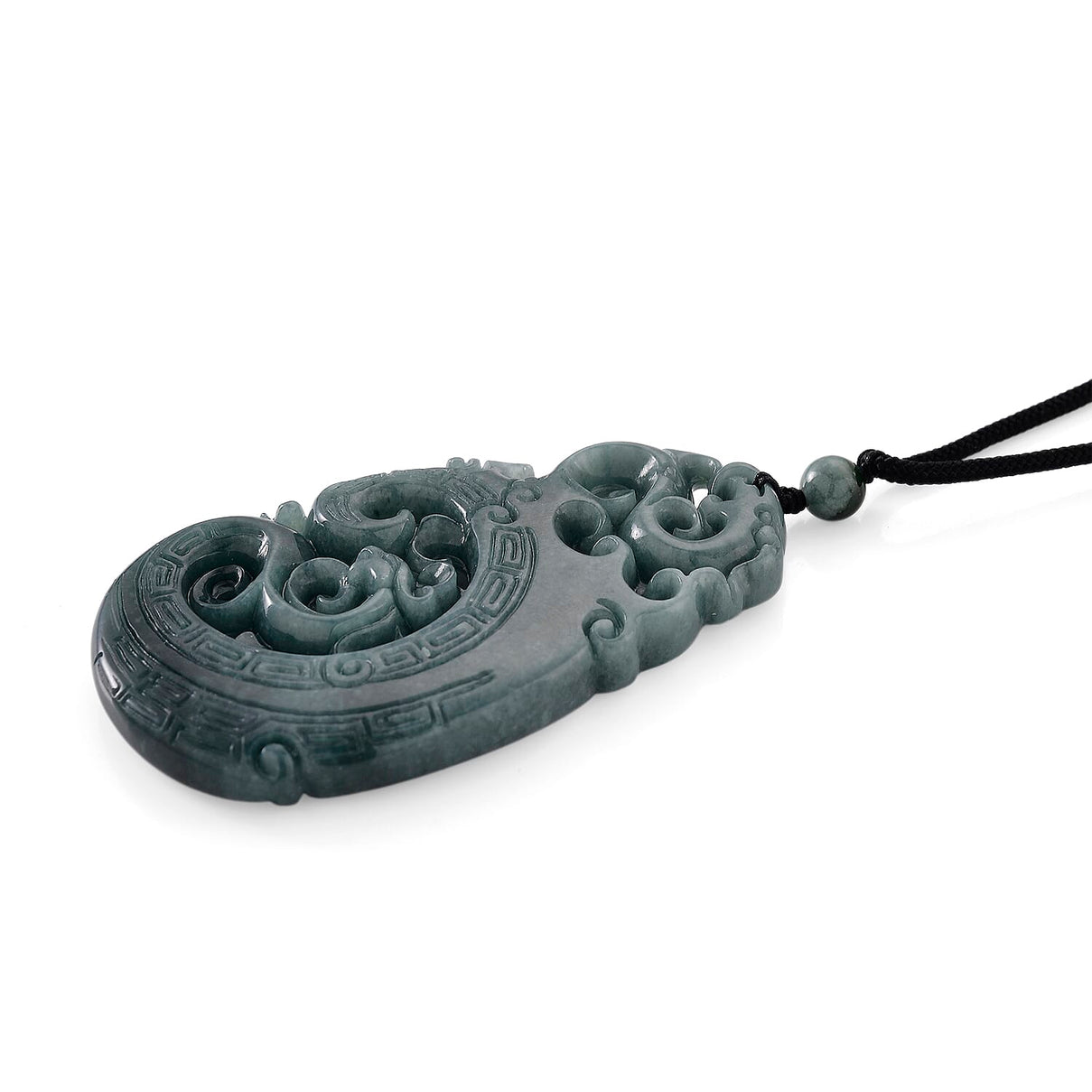 Natural Type A Jadeite Jade Necklace with Cotton Thread (Size 28 Adjustable) 125.00 Ct. 8331395 3