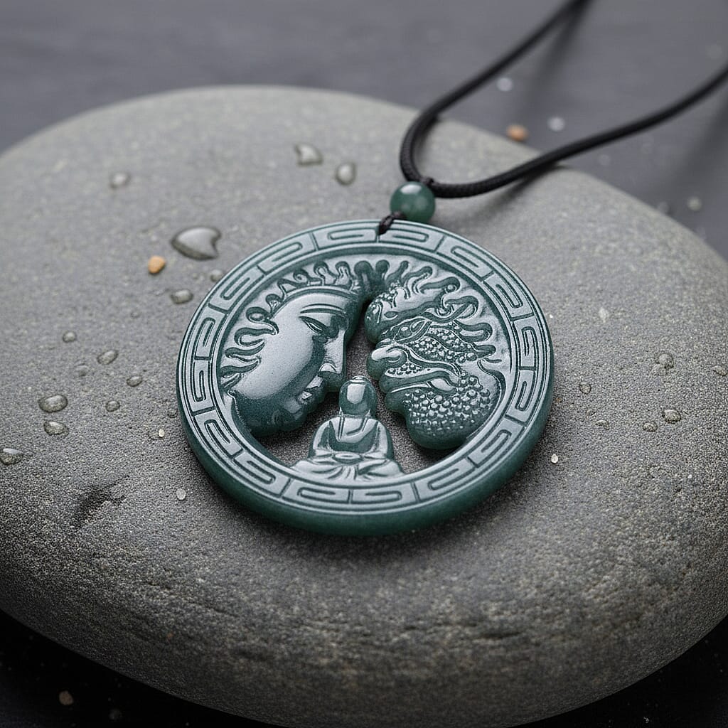 Natural Type A Jadeite Jade Necklace with Cotton Thread (Size 28 Adjustable) 155.00 Ct. 8331456 1