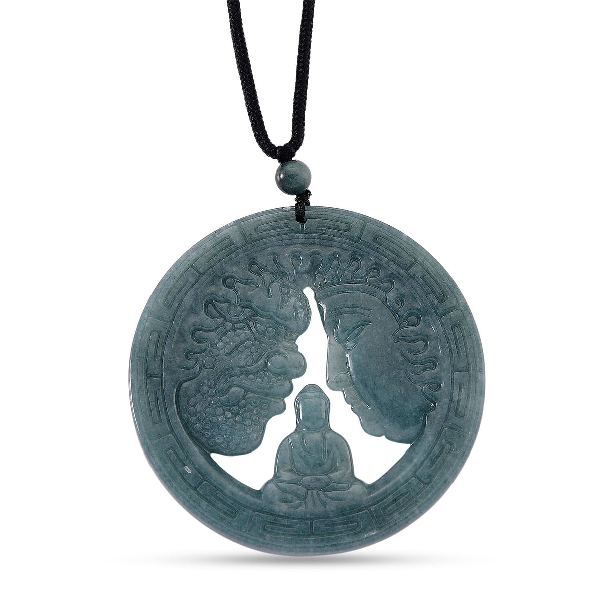Natural Type A Jadeite Jade Necklace with Cotton Thread (Size 28 Adjustable) 155.00 Ct. 8331456 4