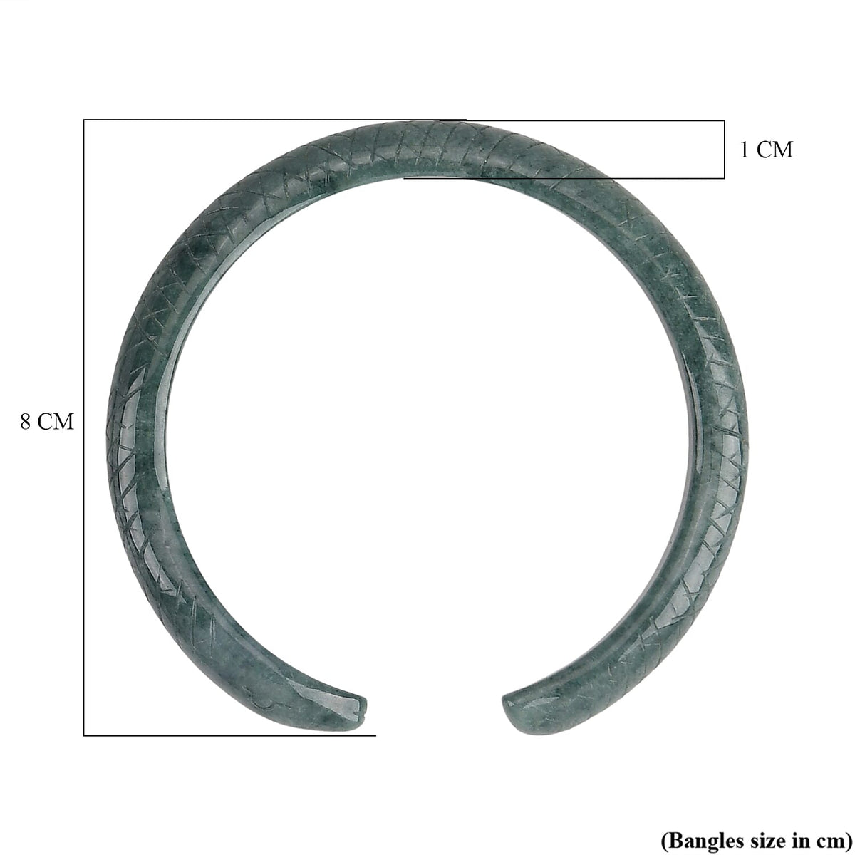 Natural Type A Jadeite Jade Snake Carved Bangle (Size 7.5) 150.00 Ct. V32525501 2