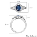 Natural Kashmir Blue Kyanite and Natural Zircon Ring in Platinum Overlay Sterling Silver 1.56 Ct