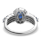 Natural Kashmir Blue Kyanite and Natural Zircon Ring in Platinum Overlay Sterling Silver 2.30 Ct