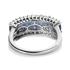 Natural Kashmir Blue Kyanite and Natural Zircon Ring in Platinum Overlay Sterling Silver 2.75 Ct