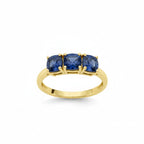 Natural Kashmir Kyanite Ring in 18K Yellow Gold Plated Sterling Silver 2.19 Ct.