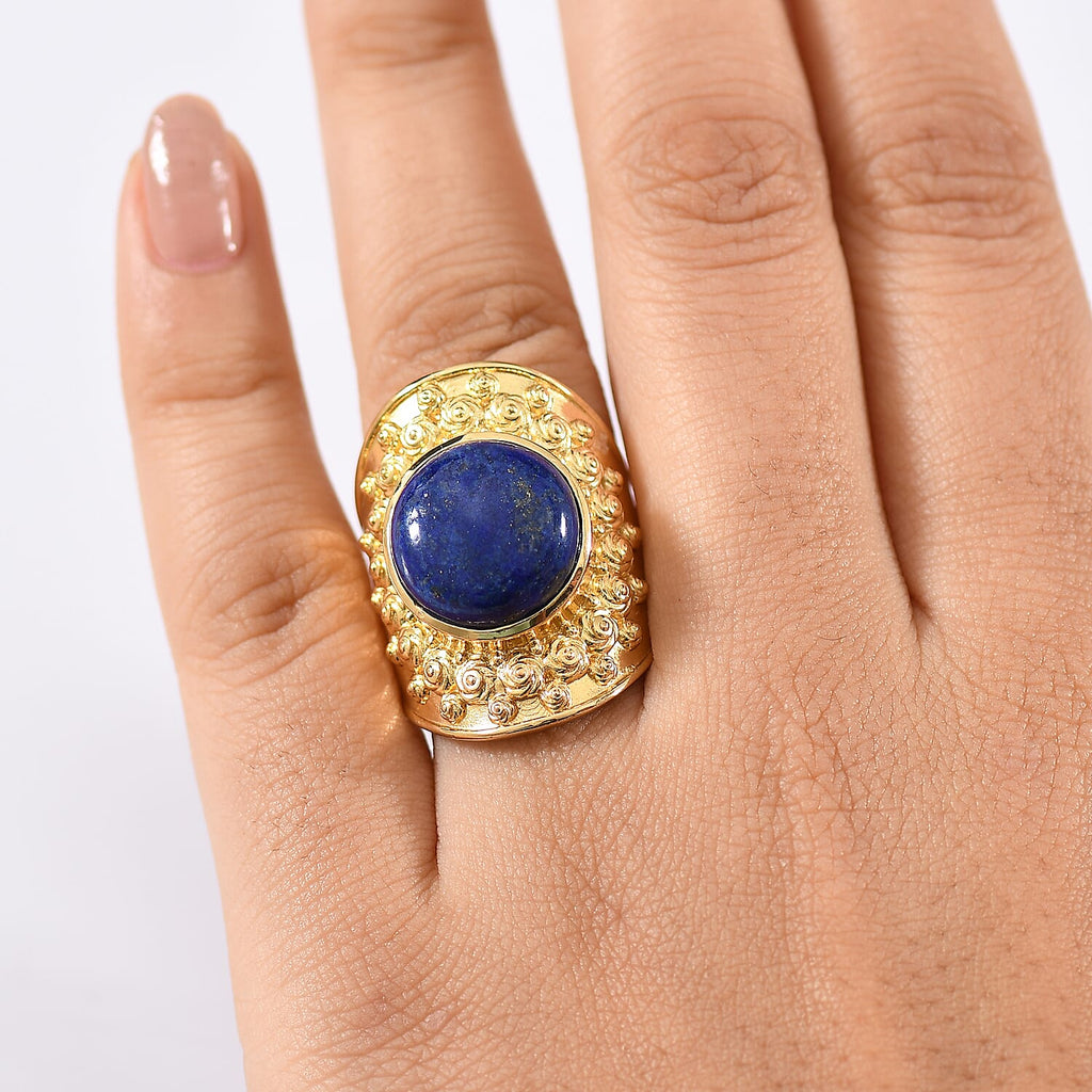 Natural Lapis Lazuli Solitaire Ring  10.16 Ct.