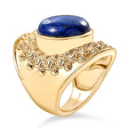 Natural Lapis Lazuli Solitaire Ring  10.16 Ct.