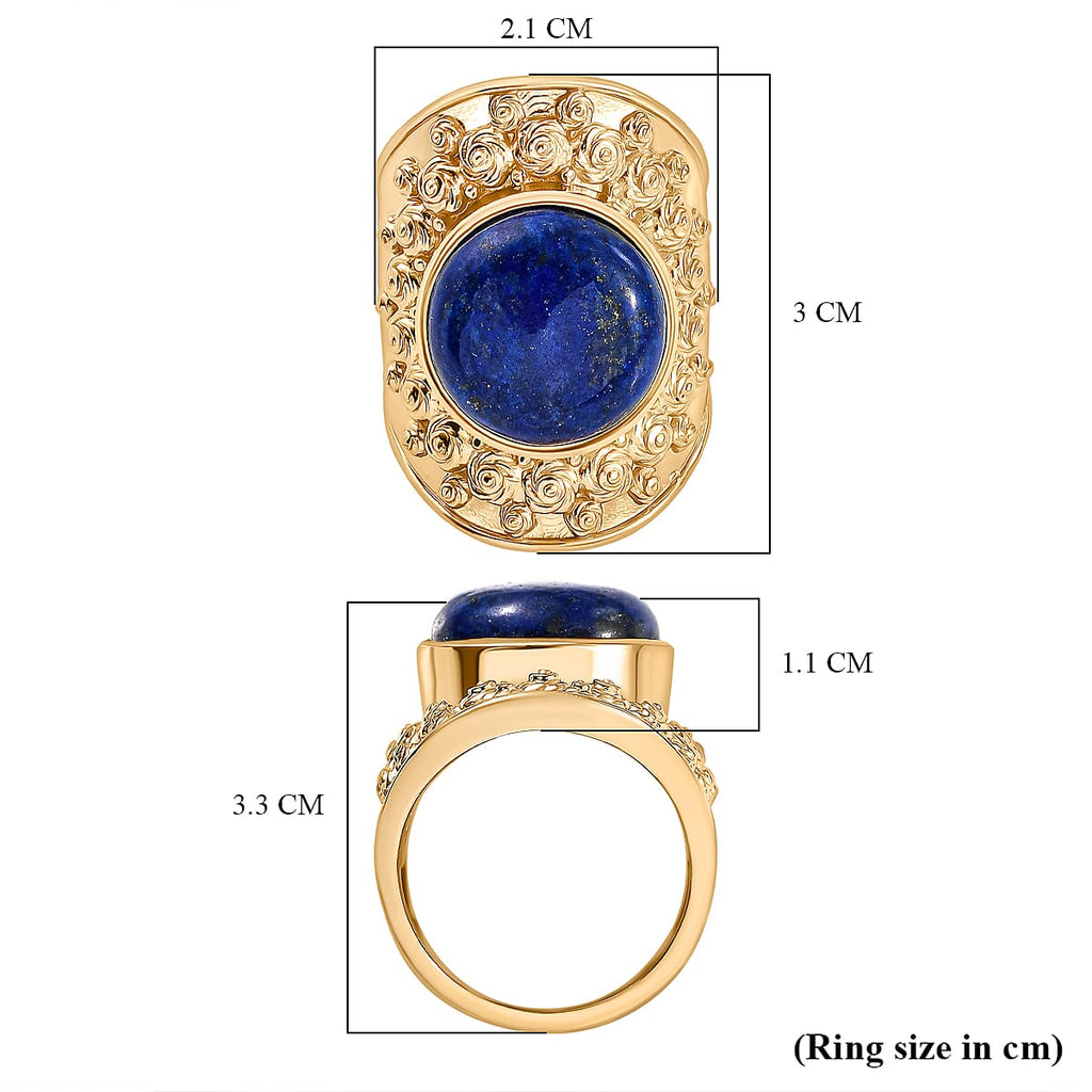 Natural Lapis Lazuli Solitaire Ring  10.16 Ct.